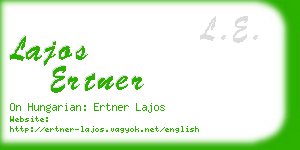 lajos ertner business card